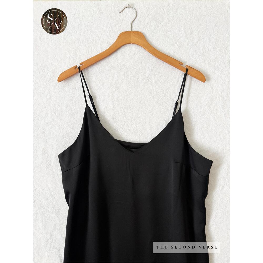Mossimo Women's Silky Black Dress Minimalist Capsule Wardrobe Basic Size Large - Picture 3 of 7